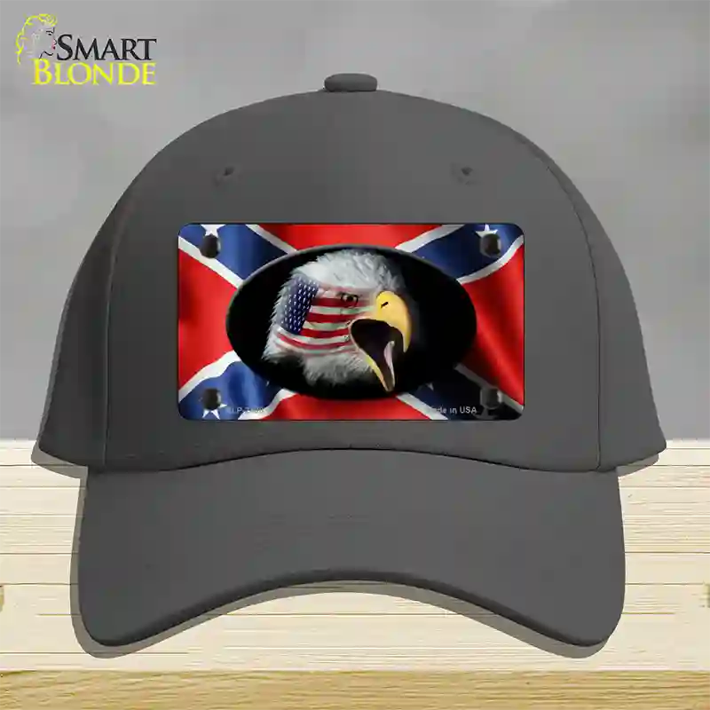 Rebel Flag American Eagle Novelty License Plate Hat Cotton / Charcoal