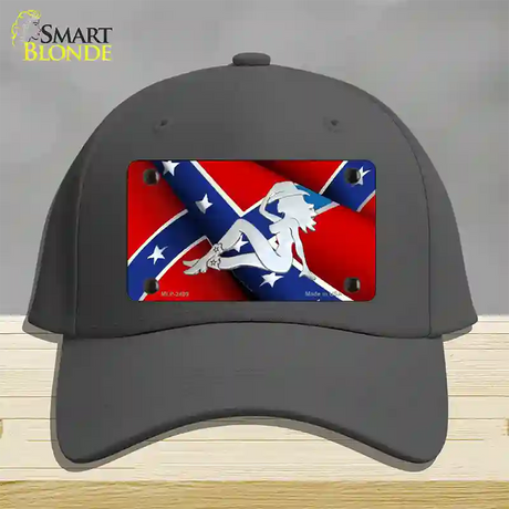 Rebel Flag Mudflap Cowgirl Novelty License Plate Hat Cotton / Charcoal