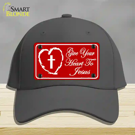 Give Your Heart To Jesus Novelty License Plate Hat Cotton / Charcoal