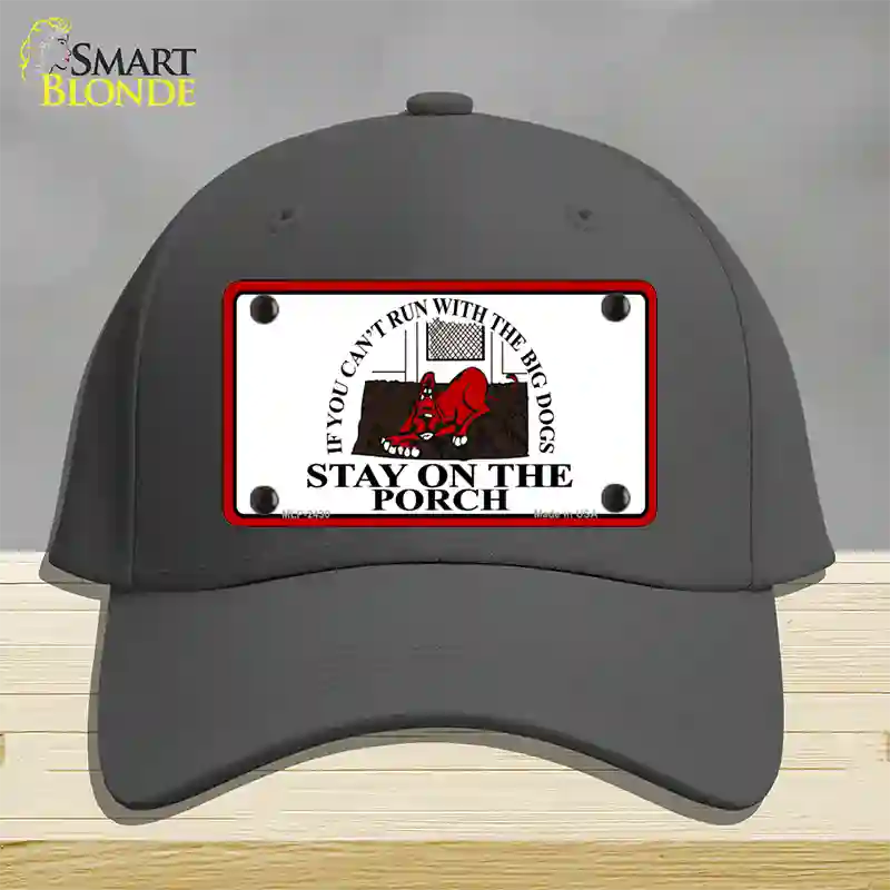 Cant Run With The Big Dogs Novelty License Plate Hat Cotton / Charcoal