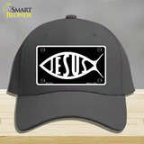 Jesus Fish Novelty License Plate Hat Cotton / Charcoal