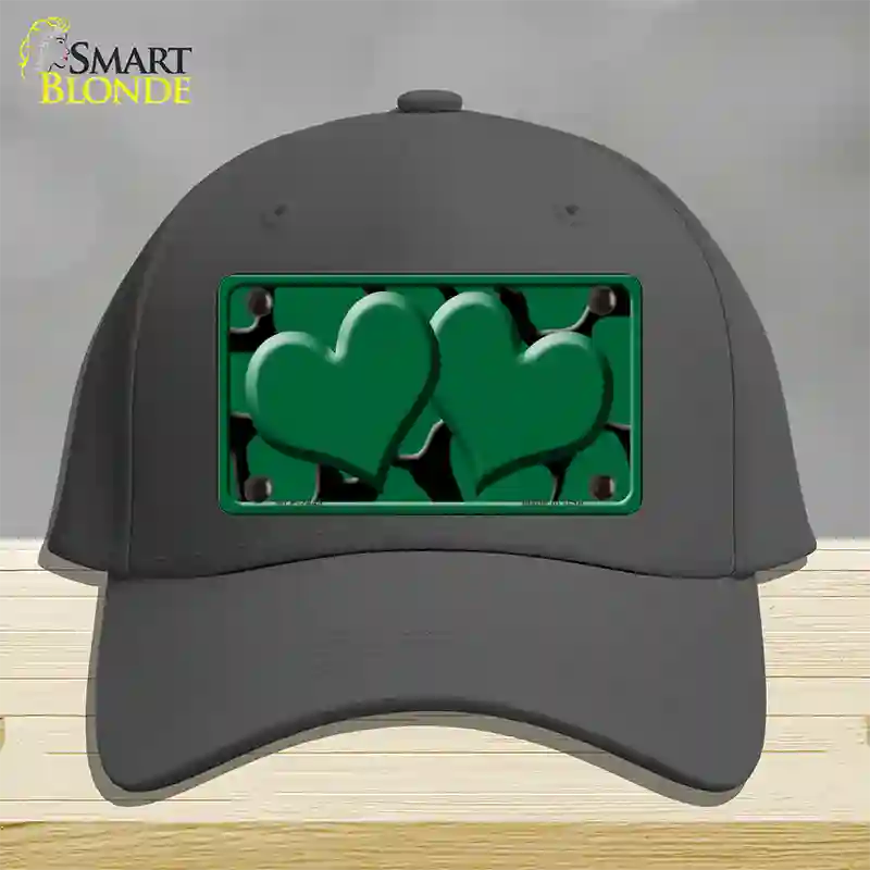 Green Black Giraffe Green Centered Hearts Novelty License Plate Hat Cotton / Charcoal