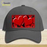 Red Black Giraffe Red Centered Hearts Novelty License Plate Hat Cotton / Charcoal