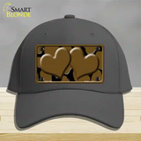 Brown Black Giraffe Brown Centered Hearts Novelty License Plate Hat Cotton / Charcoal