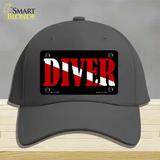 Scuba Diver Novelty License Plate Hat Cotton / Charcoal