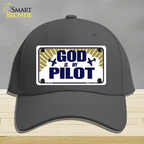 God Is My Pilot Novelty License Plate Hat Cotton / Charcoal