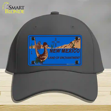 Roadrunner Blue New Mexico Novelty License Plate Hat Cotton / Charcoal