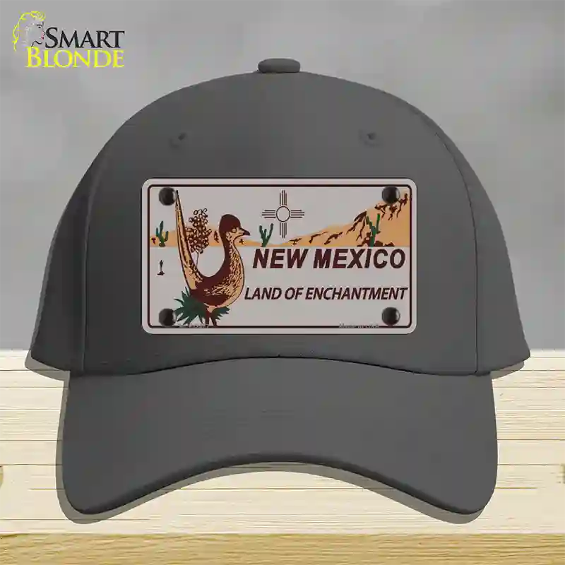 Roadrunner Gray New Mexico Novelty License Plate Hat Cotton / Charcoal