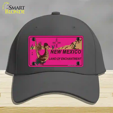 Roadrunner Pink New Mexico Novelty License Plate Hat Cotton / Charcoal