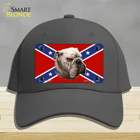 Confederate Flag Bulldog Novelty License Plate Hat Cotton / Charcoal