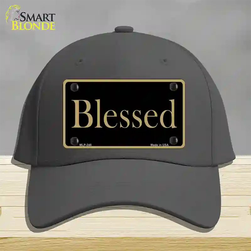 Blessed Gold Novelty License Plate Hat Cotton / Charcoal