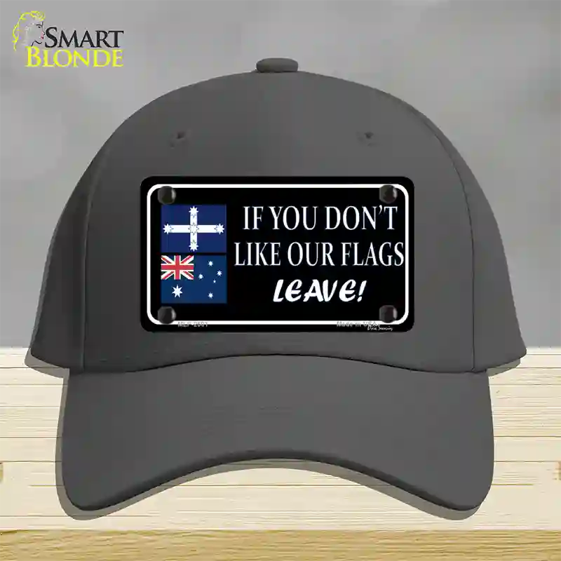 If You Dont Like Our Flag Leave Novelty License Plate Hat Cotton / Charcoal