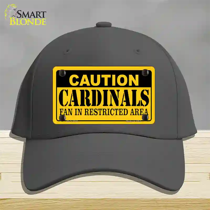 Caution Cardinals Novelty License Plate Hat Cotton / Charcoal