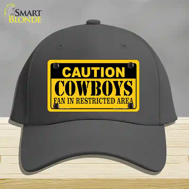 Caution Cowboys Novelty License Plate Hat Cotton / Charcoal