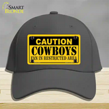 Caution Cowboys Novelty License Plate Hat Cotton / Charcoal