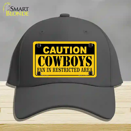 Caution Cowboys Novelty License Plate Hat Cotton / Charcoal