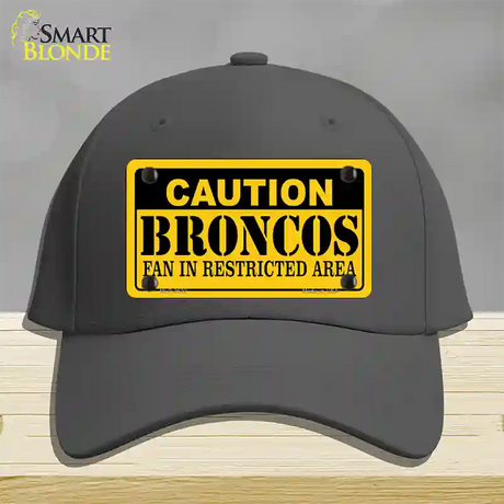 Caution Broncos Novelty License Plate Hat Cotton / Charcoal