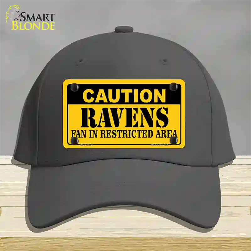 Caution Ravens Novelty License Plate Hat Cotton / Charcoal