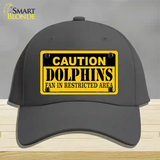 Caution Dolphins Novelty License Plate Hat Cotton / Charcoal