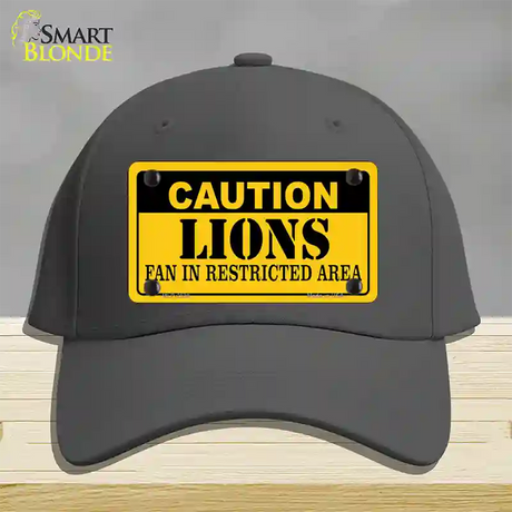 Caution Lions Novelty License Plate Hat Cotton / Charcoal