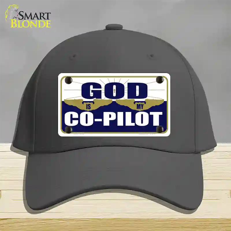 God Is My Co-Pilot Novelty License Plate Hat Cotton / Charcoal