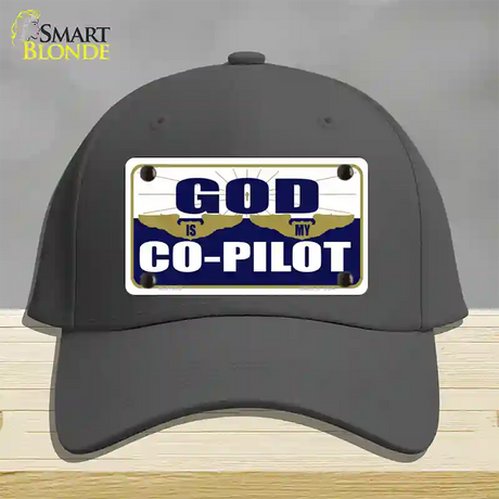 God Is My Co-Pilot Novelty License Plate Hat Cotton / Charcoal