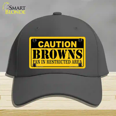 Caution Browns Novelty License Plate Hat Cotton / Charcoal