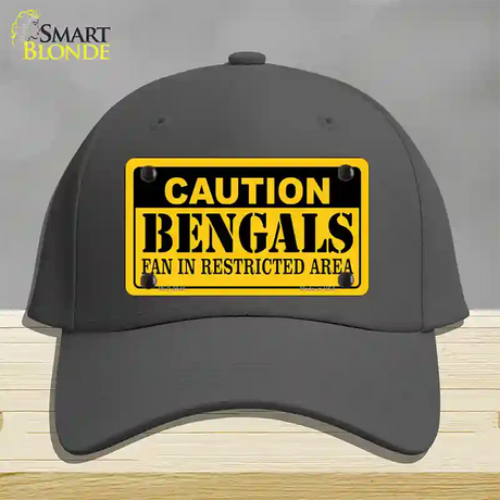 Caution Bengals Novelty License Plate Hat Cotton / Charcoal