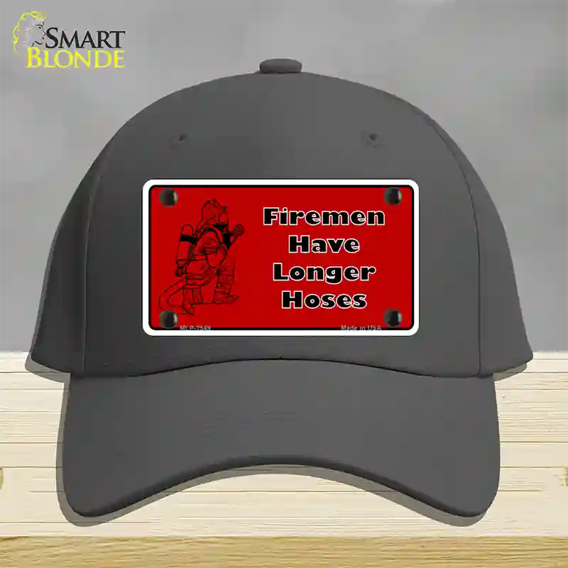 Fireman Have Longer Hoses Novelty License Plate Hat Cotton / Charcoal