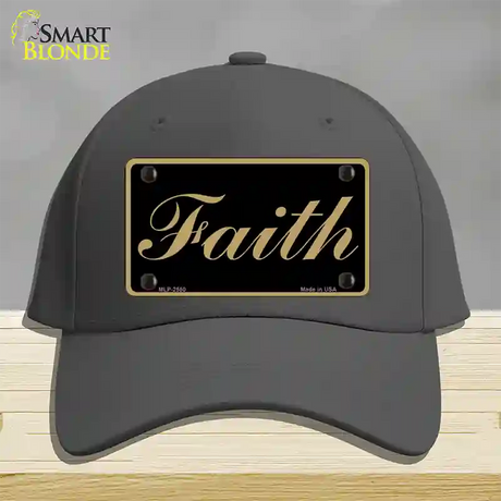 Faith Novelty License Plate Hat Cotton / Charcoal