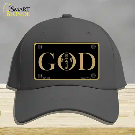 God Novelty License Plate Hat Cotton / Charcoal