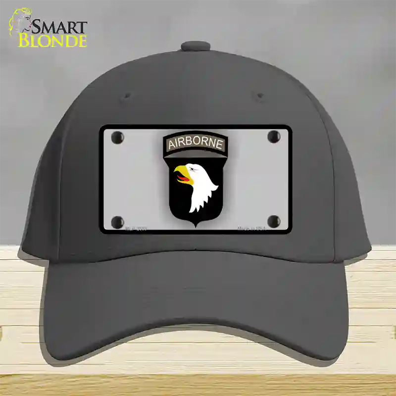 Airborne Eagle Novelty License Plate Hat Cotton / Charcoal