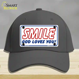 Smile God Loves You Novelty License Plate Hat Cotton / Charcoal