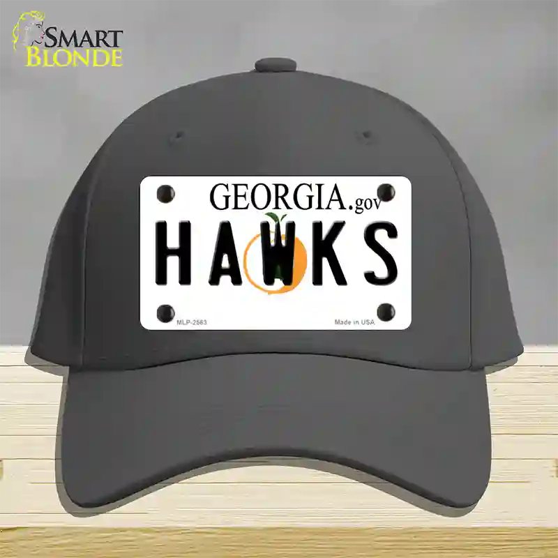 Hawks Georgia State Novelty License Plate Hat Cotton / Charcoal