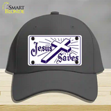 Jesus Saves Novelty License Plate Hat Cotton / Charcoal