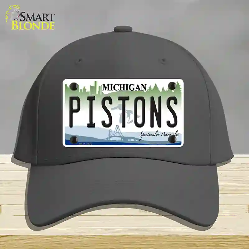 Pistons Michigan State Novelty License Plate Hat Cotton / Charcoal