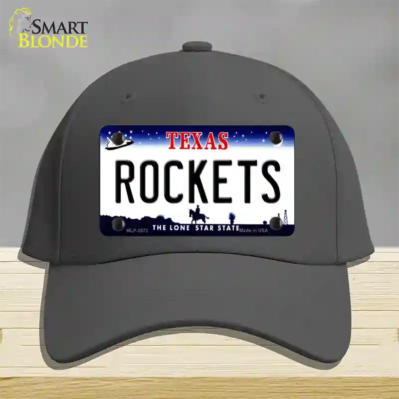 Rockets Texas State Novelty License Plate Hat Cotton / Charcoal