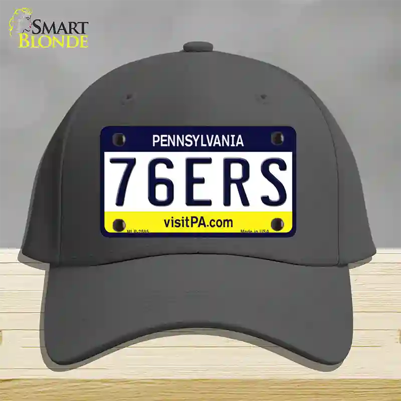 76ers Pennsylvania State Novelty License Plate Hat Cotton / Charcoal