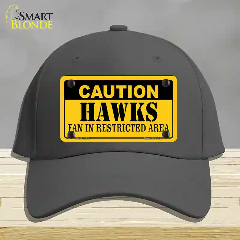 Caution Hawks Fan Novelty License Plate Hat Cotton / Charcoal