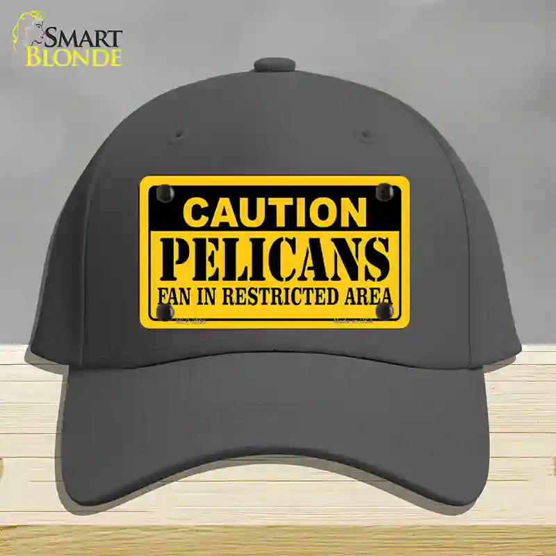 Caution Pelicans Fan Novelty License Plate Hat Cotton / Charcoal