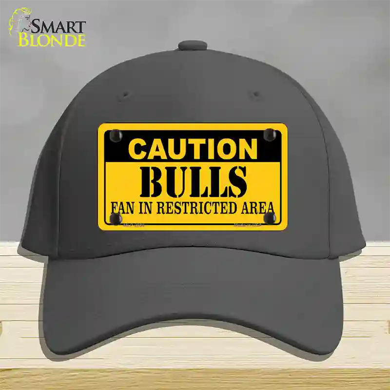 Caution Bulls Fan Novelty License Plate Hat Cotton / Charcoal