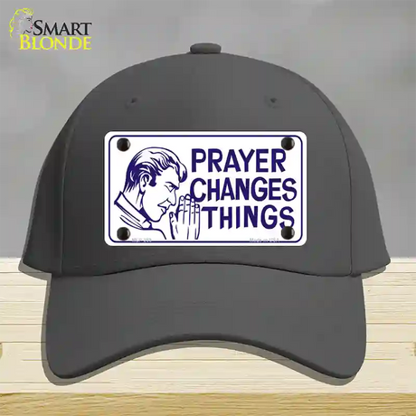 Prayer Changes Things Novelty License Plate Hat Cotton / Charcoal