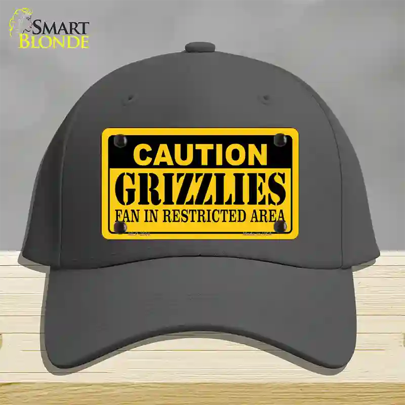 Caution Grizzlies Fan Novelty License Plate Hat Cotton / Charcoal