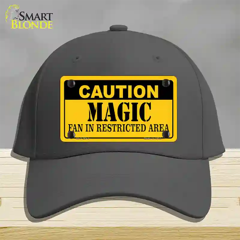 Caution Magic Fan Novelty License Plate Hat Cotton / Charcoal