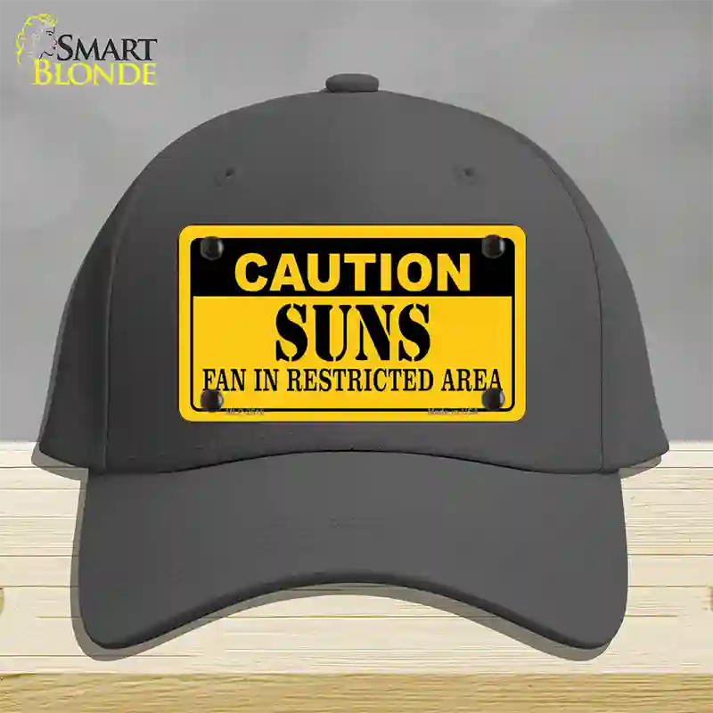 Caution Suns Fan Novelty License Plate Hat Cotton / Charcoal