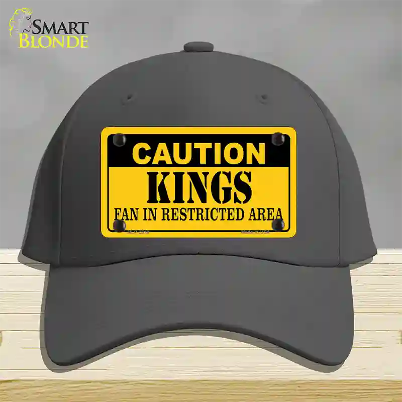 Caution Kings Fan Novelty License Plate Hat Cotton / Charcoal