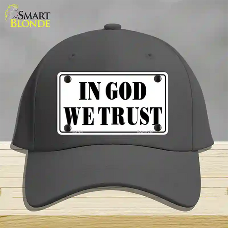 In God We Trust Novelty License Plate Hat Cotton / Charcoal