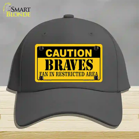 Caution Braves Fan Novelty License Plate Hat Cotton / Charcoal