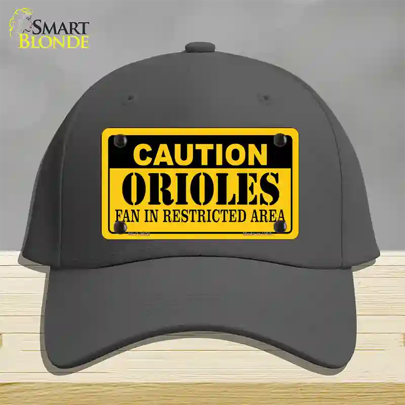 Caution Orioles Fan Novelty License Plate Hat Cotton / Charcoal