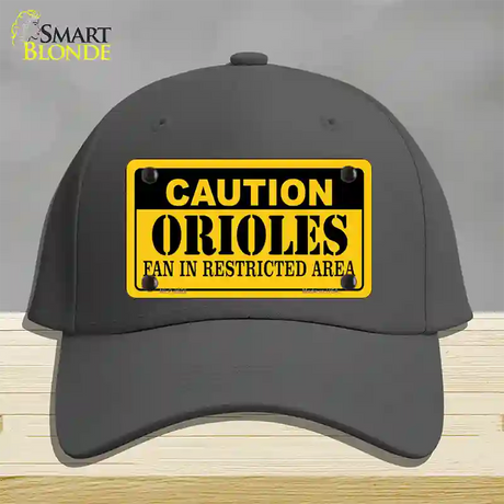 Caution Orioles Fan Novelty License Plate Hat Cotton / Charcoal